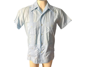 Vintage blue mexican wedding shirt S Nassau