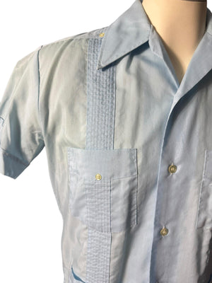 Vintage blue mexican wedding shirt S Nassau