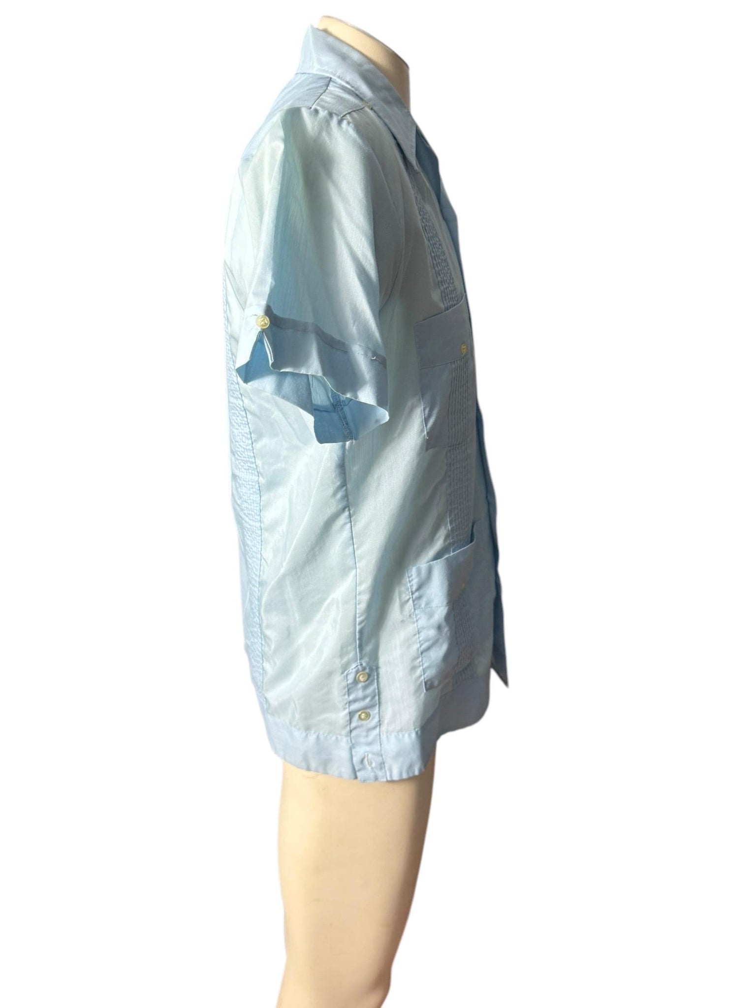 Vintage blue mexican wedding shirt S Nassau