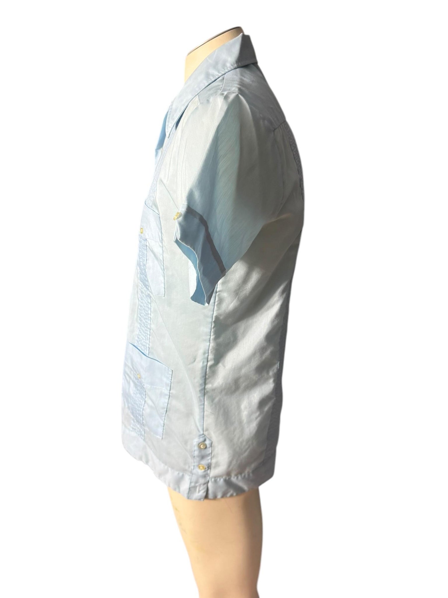 Vintage blue mexican wedding shirt S Nassau