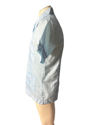 Vintage blue mexican wedding shirt S Nassau