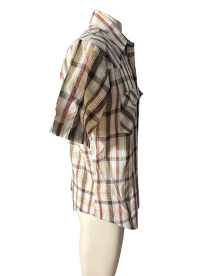 Vintage 70's Envoy western plaid shirt M