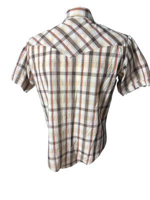 Vintage 70's Envoy western plaid shirt M