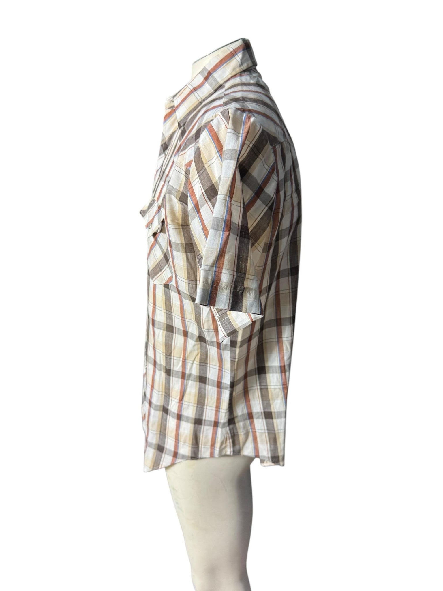 Vintage 70's Envoy western plaid shirt M