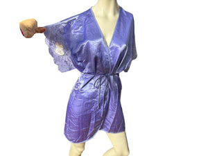 Vintage 80's purple short robe M Wendy Ann