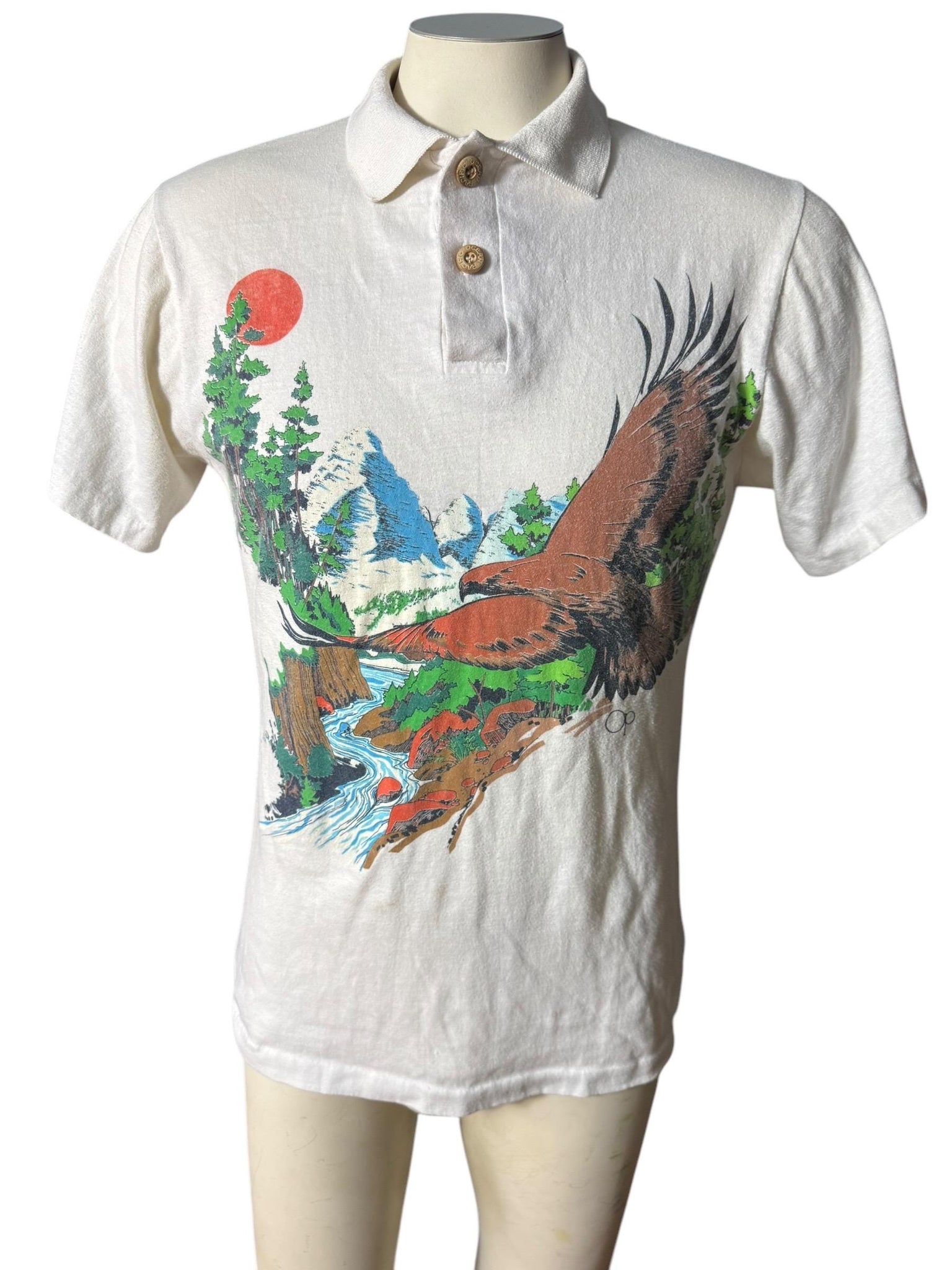 Vintage 80's OP Ocean Pacific Eagle surf shirt L