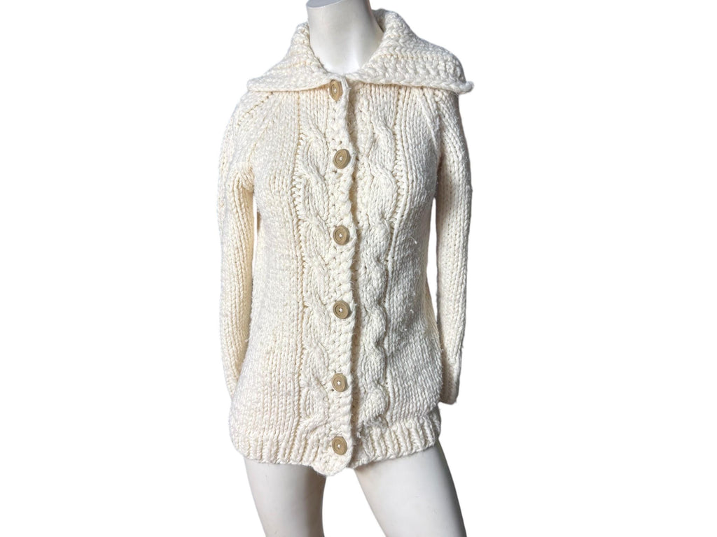 Vintage 70's off white sweater jacket S New Spirit