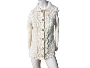 Vintage 70's off white sweater jacket S New Spirit