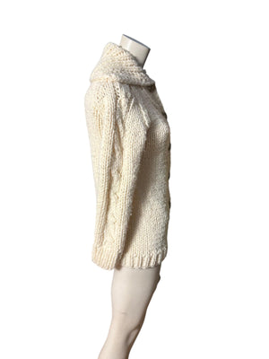 Vintage 70's off white sweater jacket S New Spirit