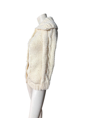Vintage 70's off white sweater jacket S New Spirit