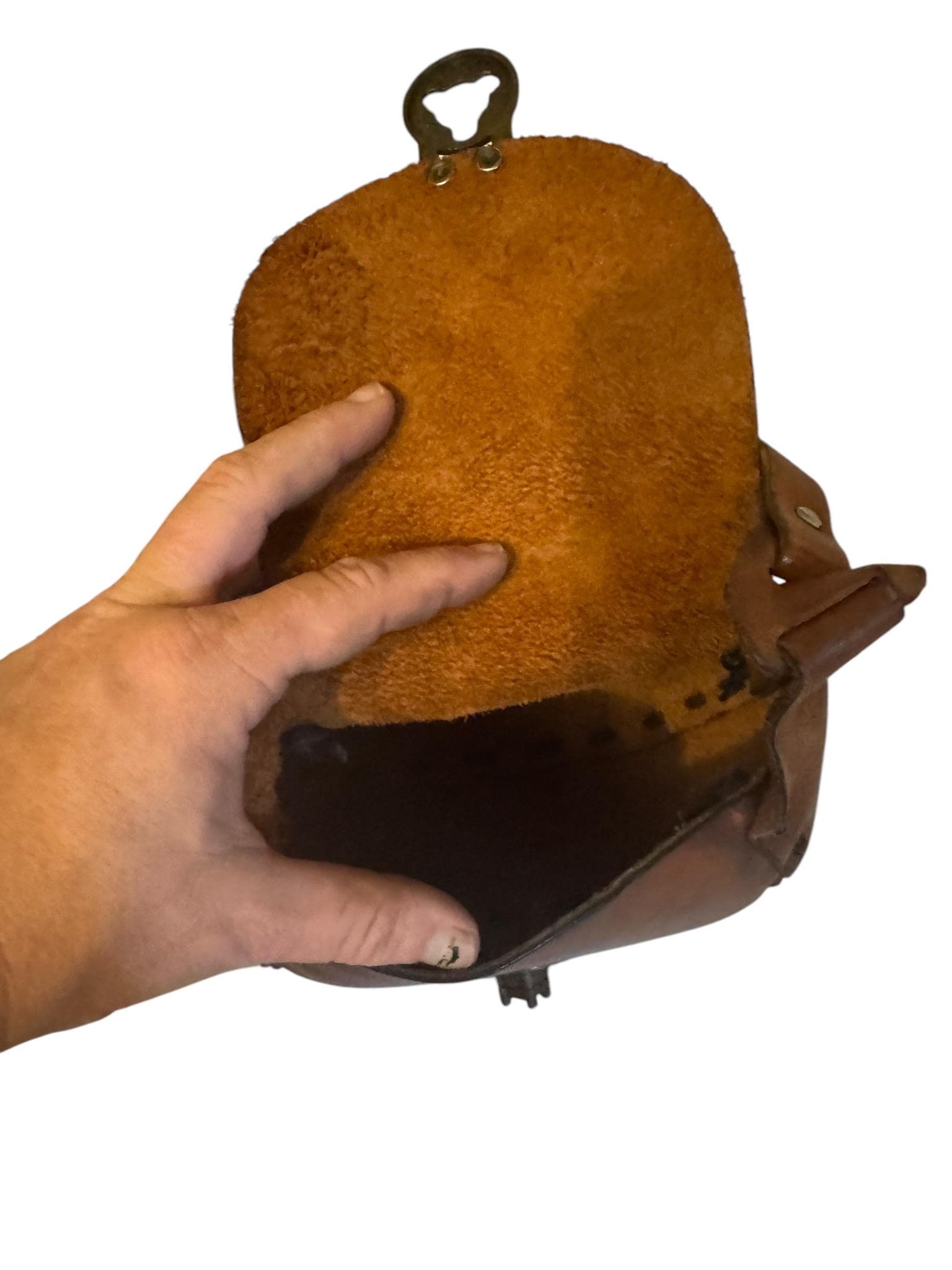 Vintage 70's leather handmade purse bag