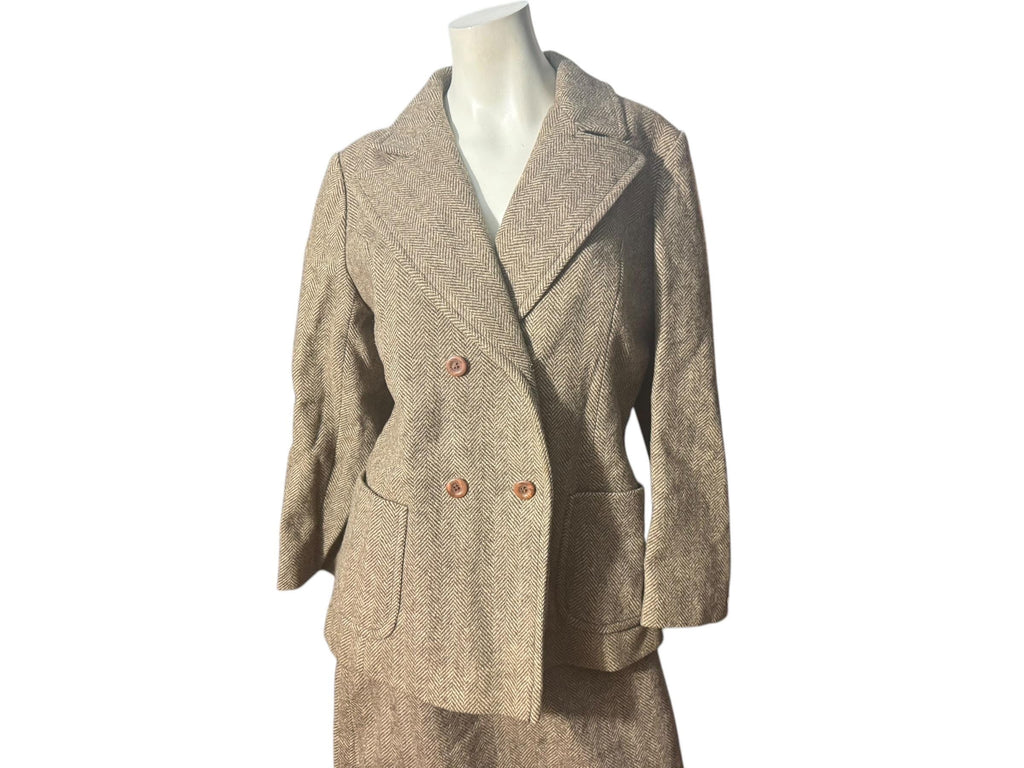 Vintage 60's tweed women's suit L XL