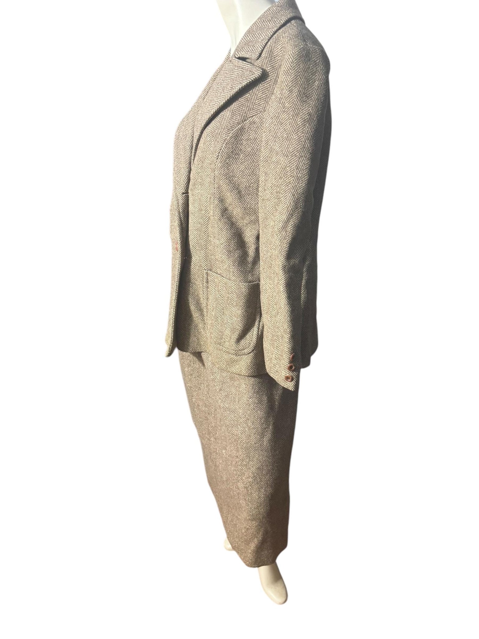 Vintage 60's tweed women's suit L XL