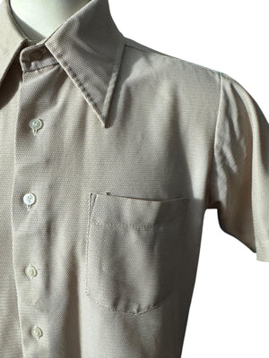Vintage 70’s mod polyester shirt M/L 16 William Gary