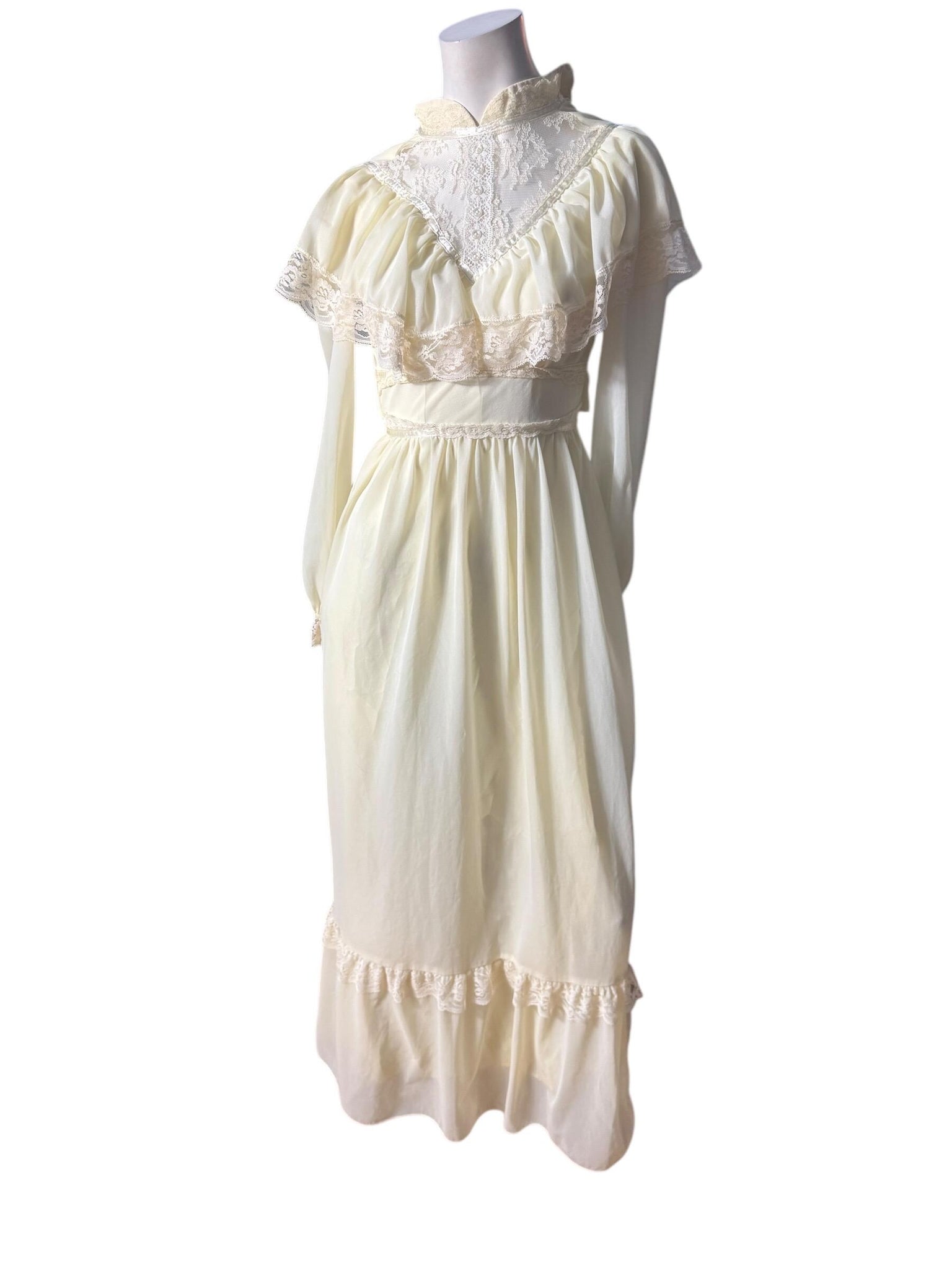 Vintage 70's prairie dress S wedding
