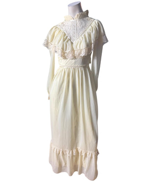 Vintage 70's prairie dress S wedding