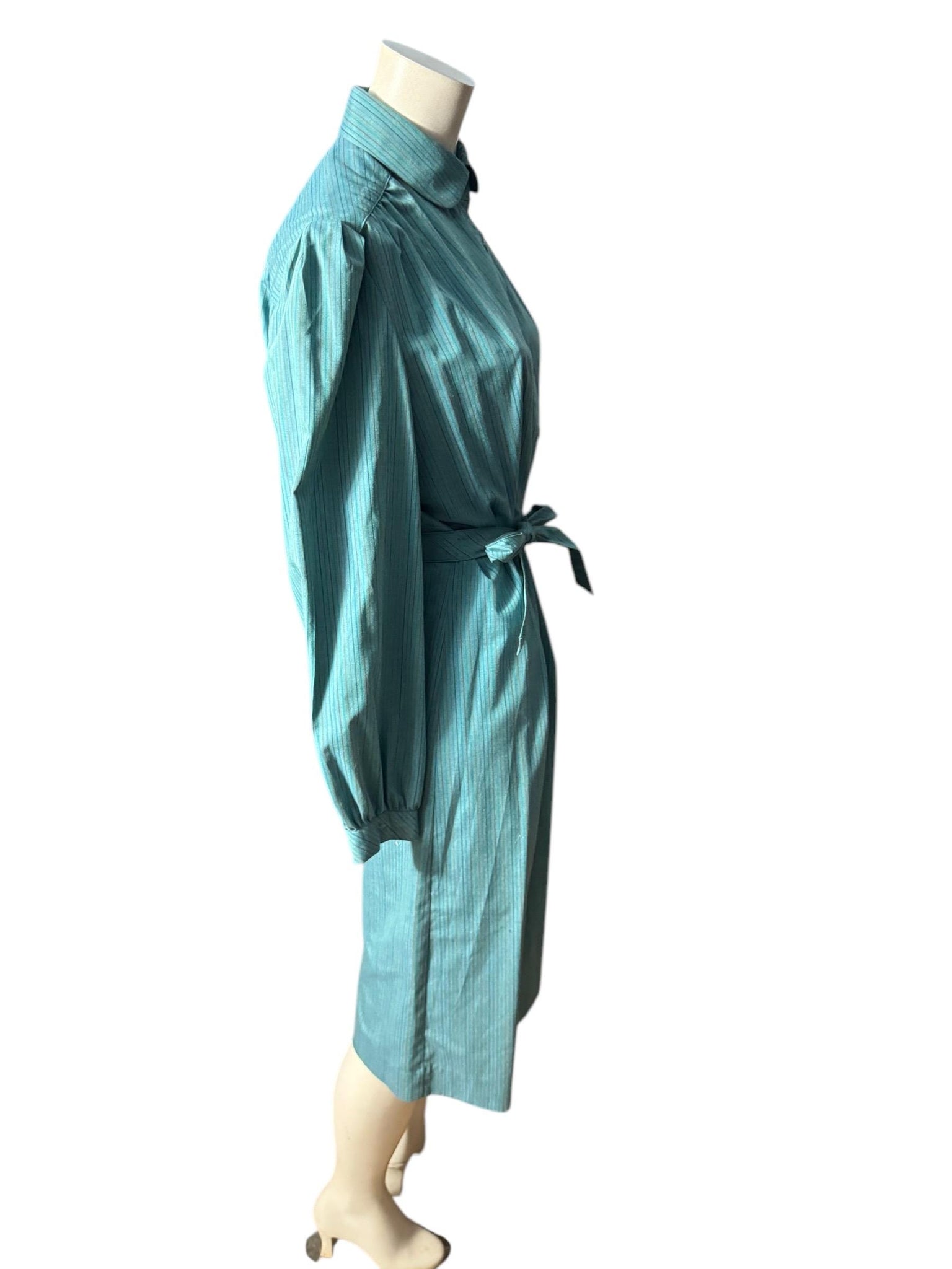 Vintage 80’s striped blue shirt dress 16 Schrader Sport
