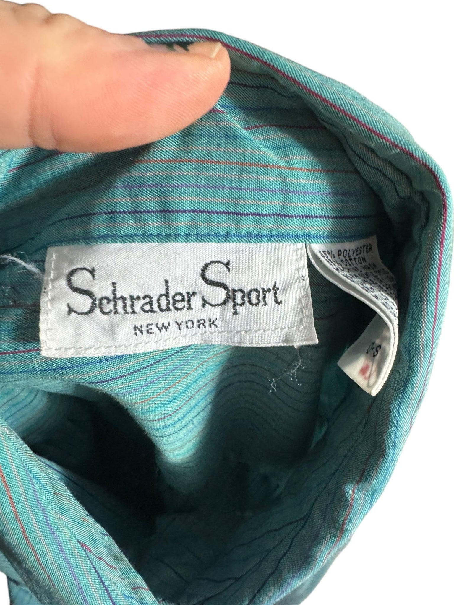 Vintage 80’s striped blue shirt dress 16 Schrader Sport