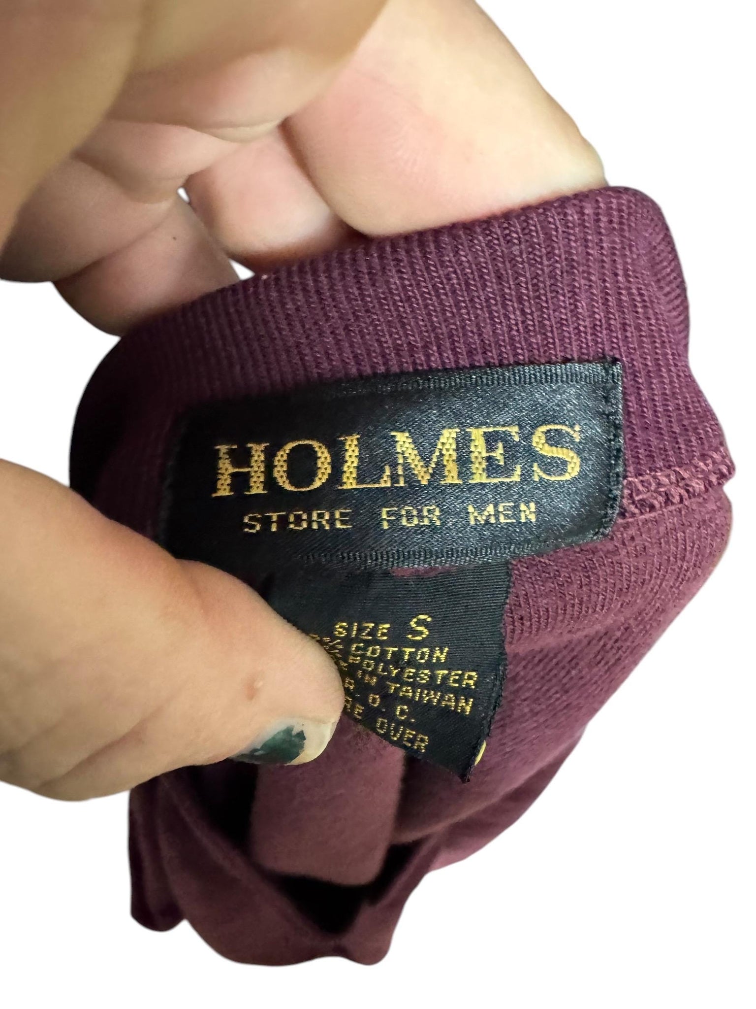 Vintage 70's men's purple terry shirt S Holmes