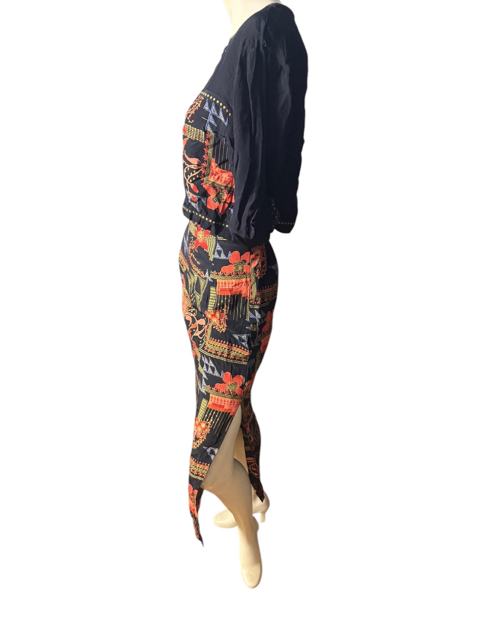 Vintage 80's Platinum skirt & top S M rayon