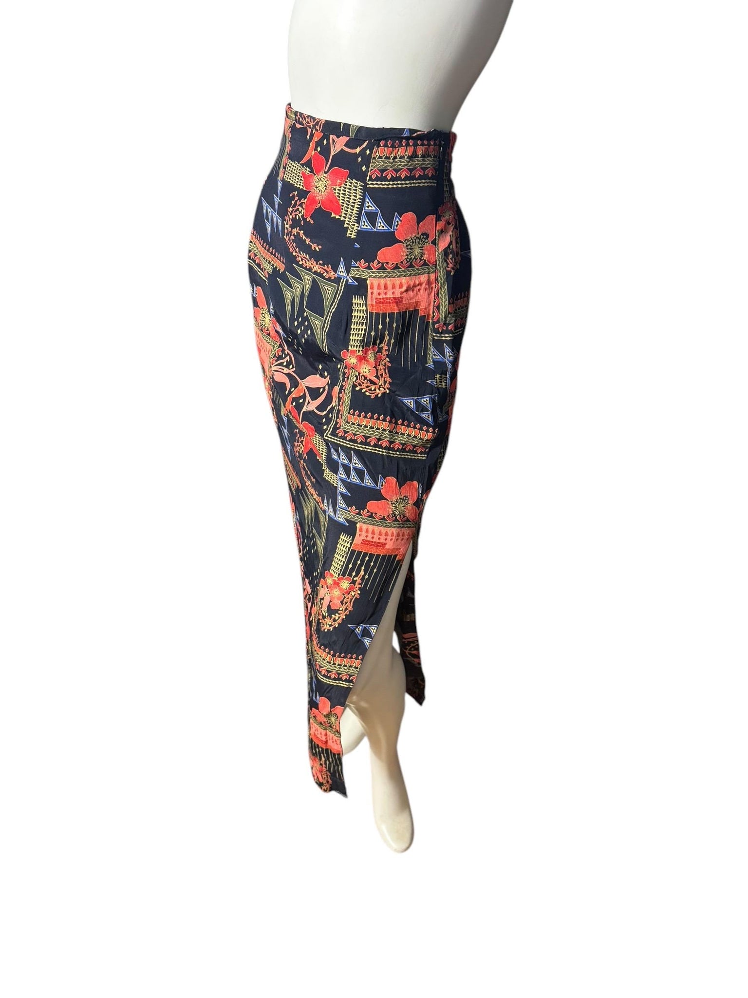 Vintage 80's Platinum skirt & top S M rayon