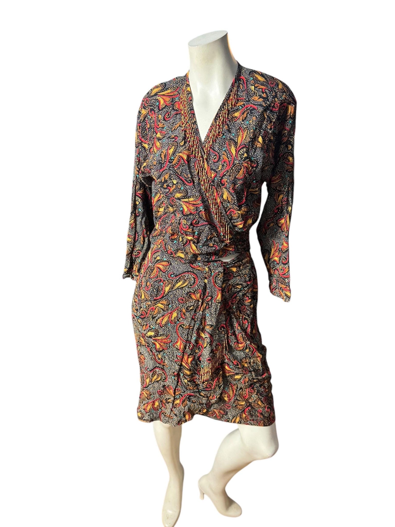 Vintage Carole Little skirt & top 6 M rayon
