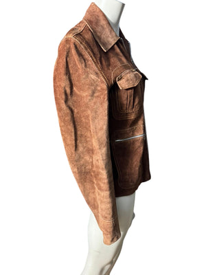 Vintage 70’s brown suede leather jacket 36 S