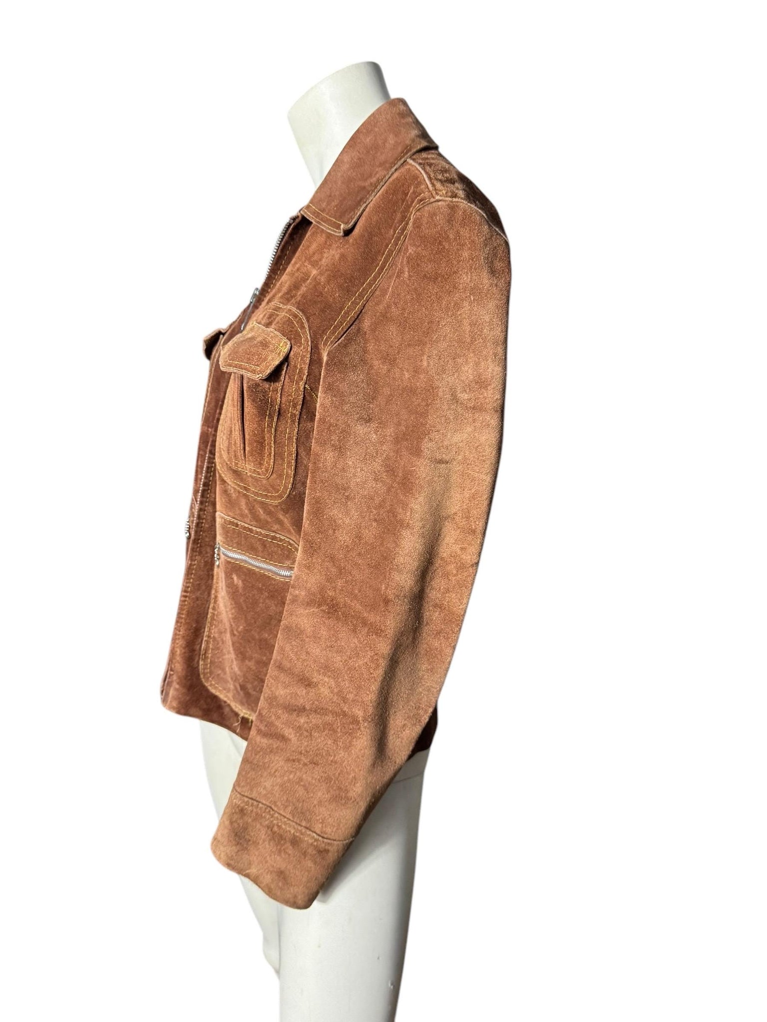 Vintage 70’s brown suede leather jacket 36 S