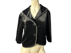 Vintage 60's black Faux fur jacket coat M Specialty House