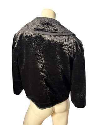 Vintage 60's black Faux fur jacket coat M Specialty House