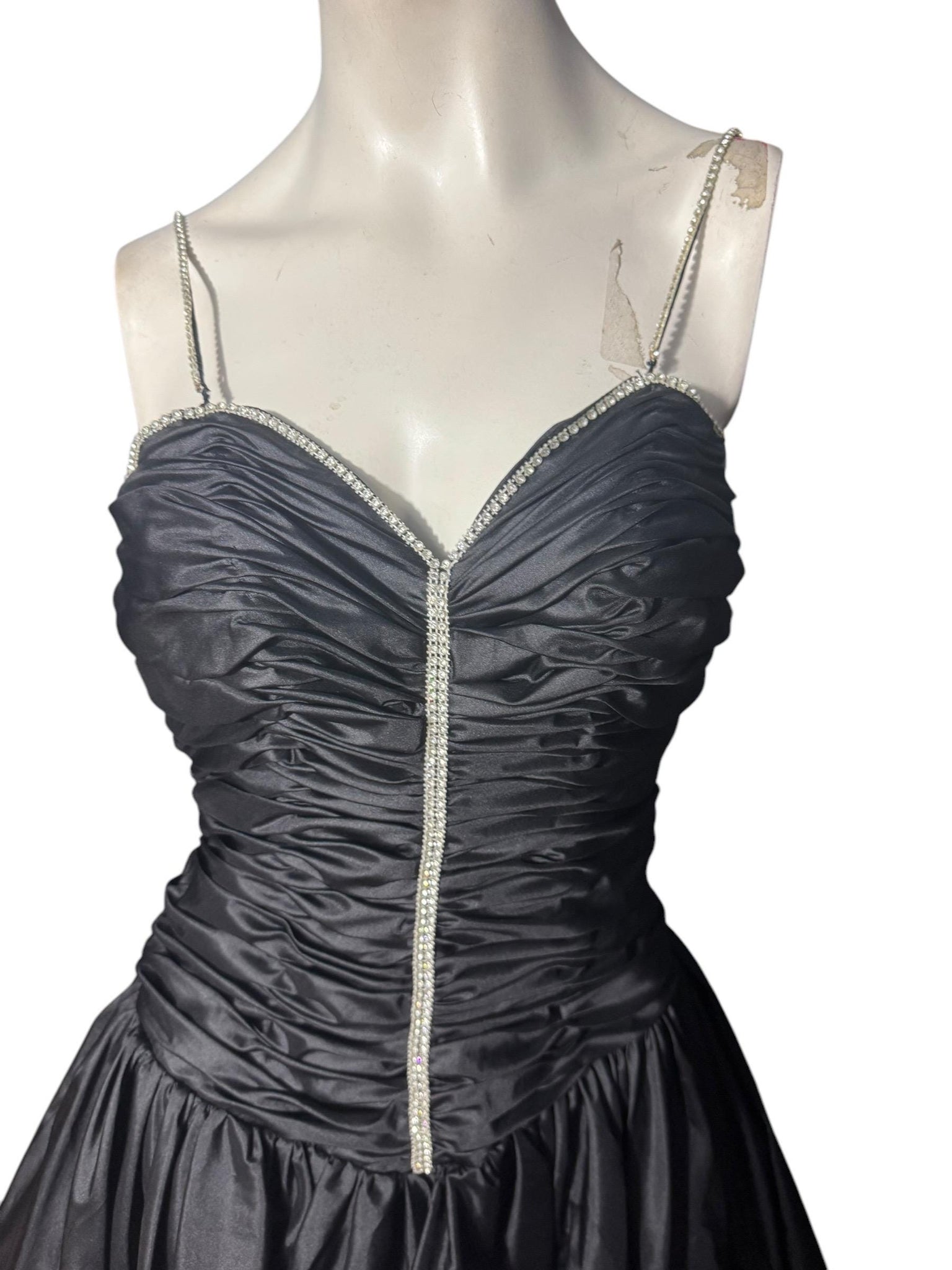 Vintage 80's black prom party dress S XS Alyce Designs