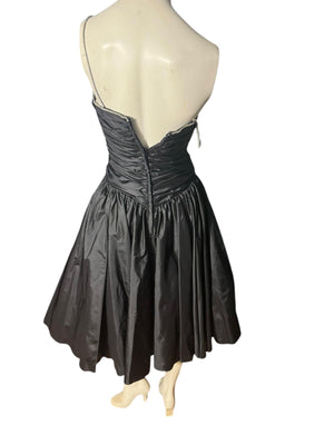 Vintage 80's black prom party dress S XS Alyce Designs
