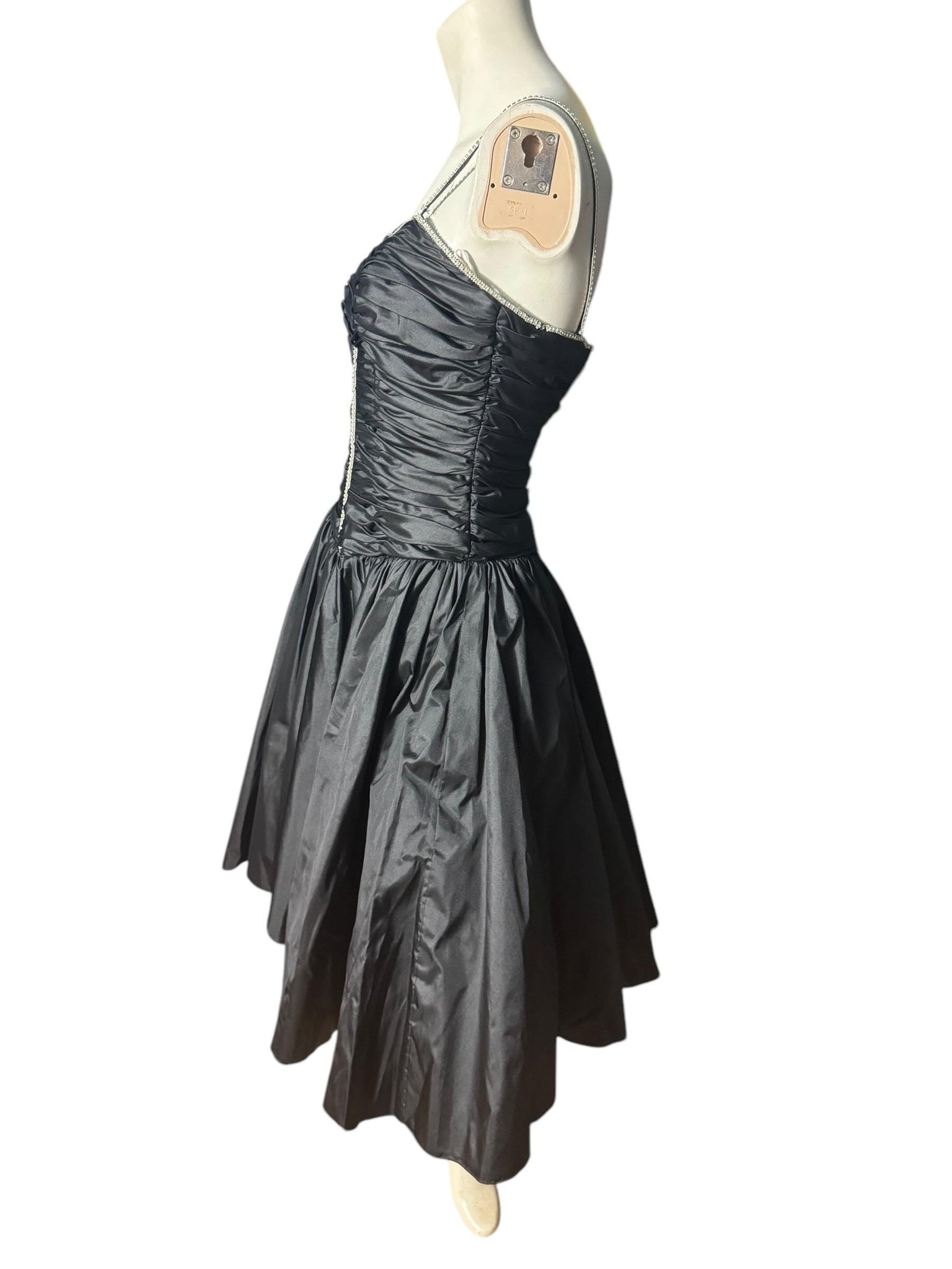 Vintage 80's black prom party dress S XS Alyce Designs