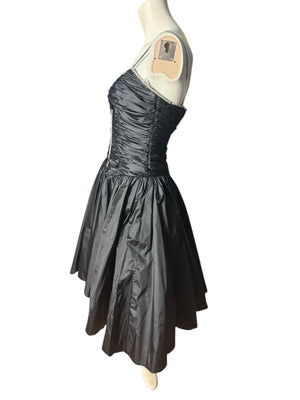 Vintage 80's black prom party dress S XS Alyce Designs