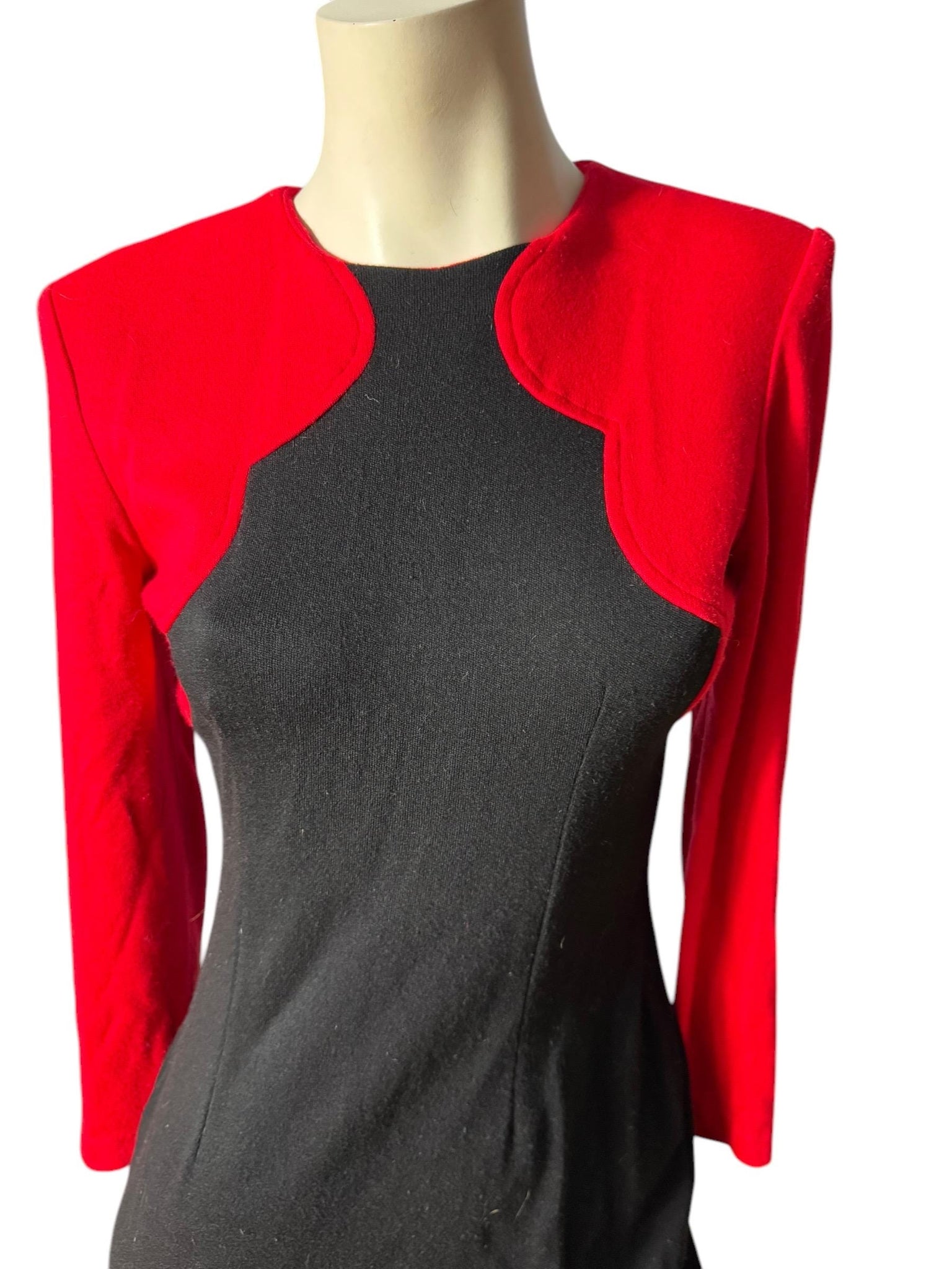 Vintage 80's red & black mini dress S All That Jazz
