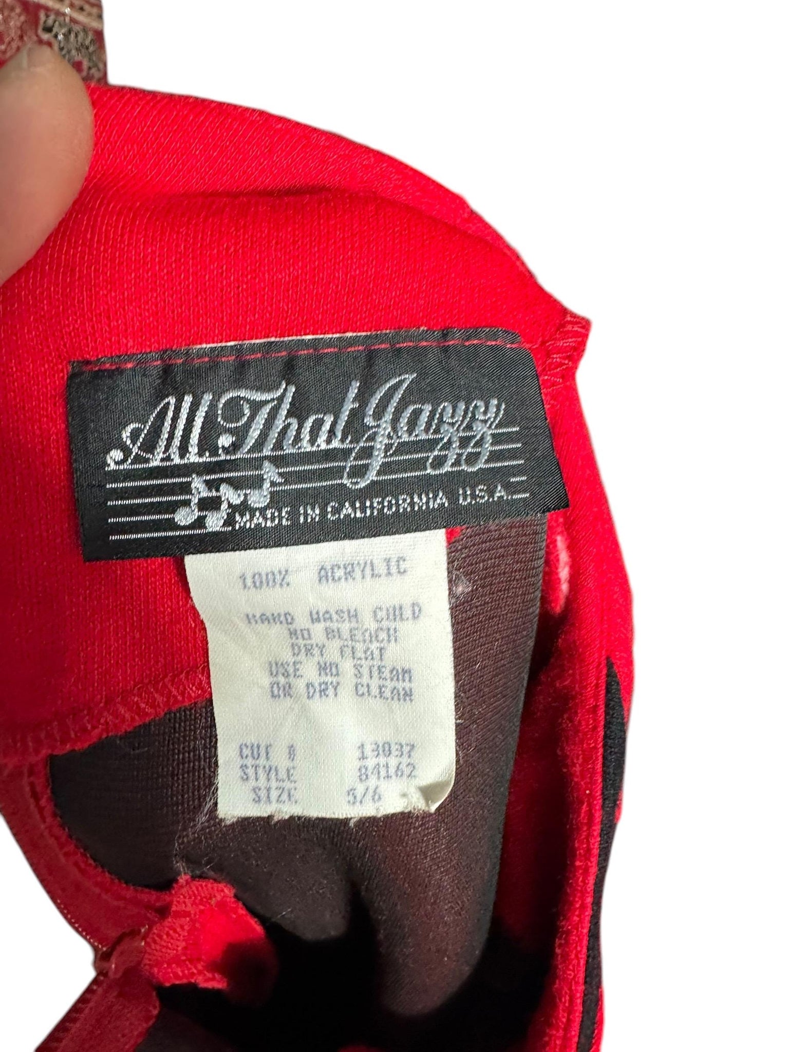 Vintage 80's red & black mini dress S All That Jazz