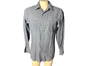 Vintage blue plaid button up shirt L Saturdays
