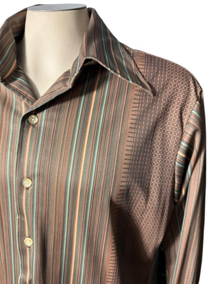 Vintage 70's men's striped shirt XL Donegal