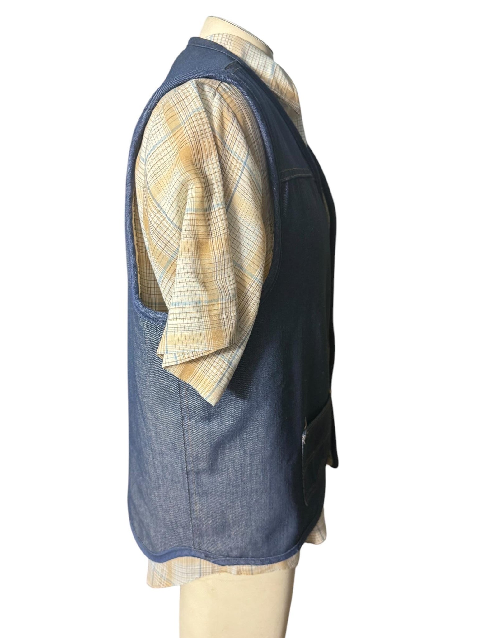 vintage men's jean western vest XL Sears Roebuck