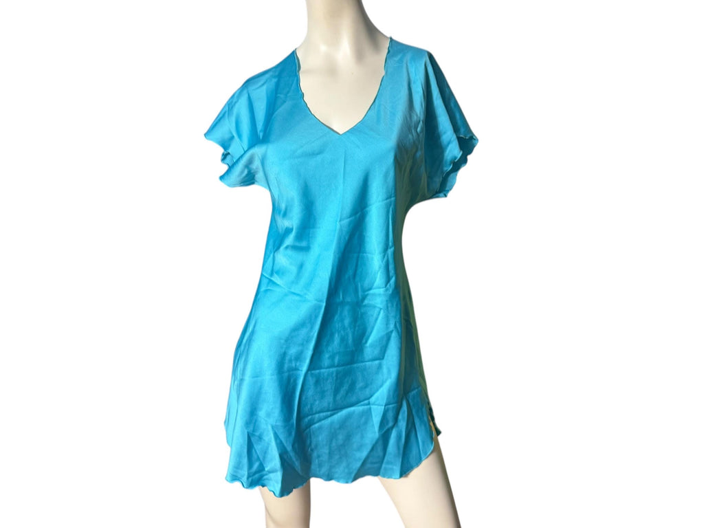 Vintage 80's short blue nightgown S Miss Elaine