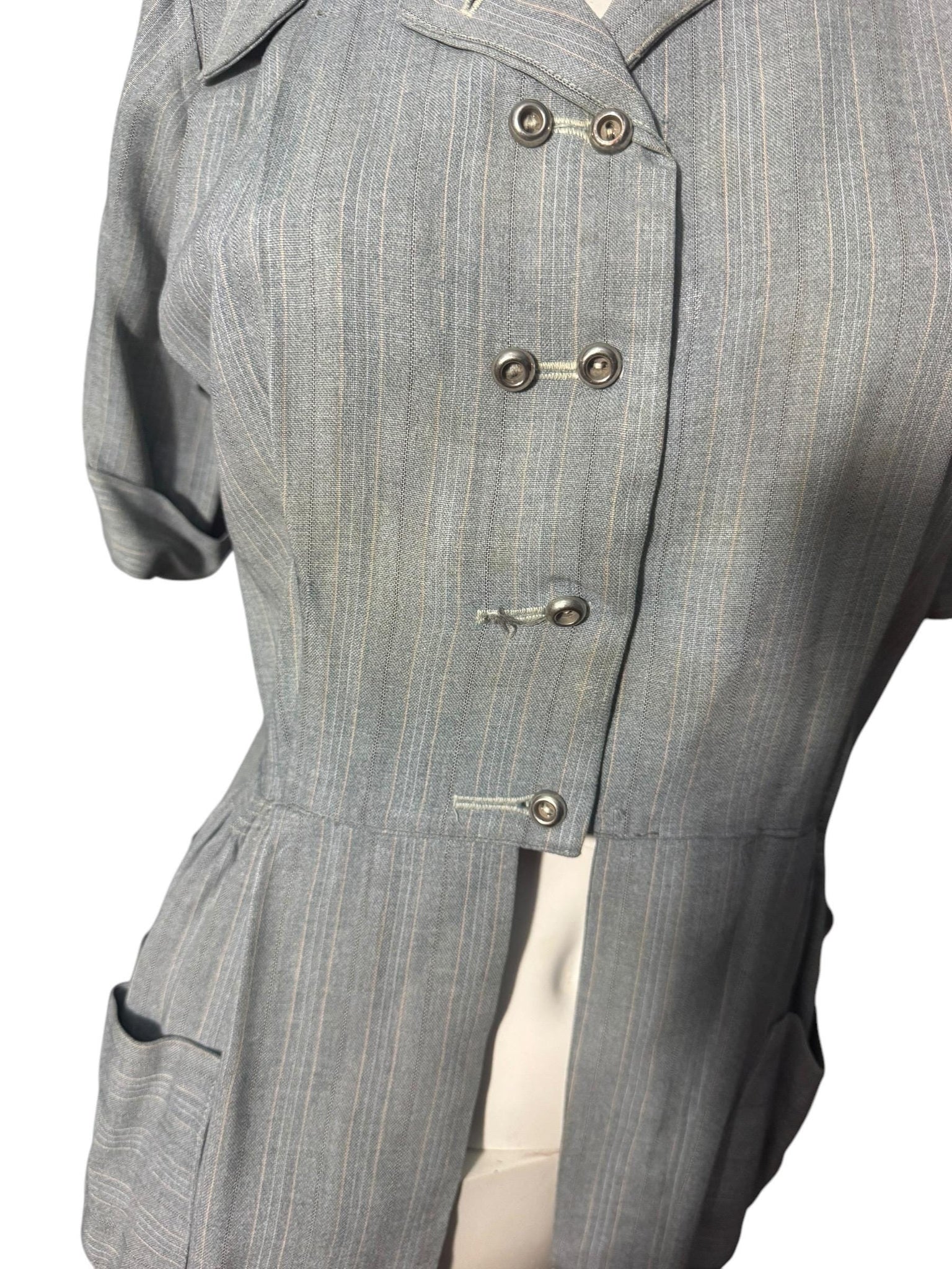 Vintage 40's gray Ladies shirt top XL