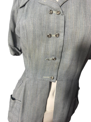 Vintage 40's gray Ladies shirt top XL