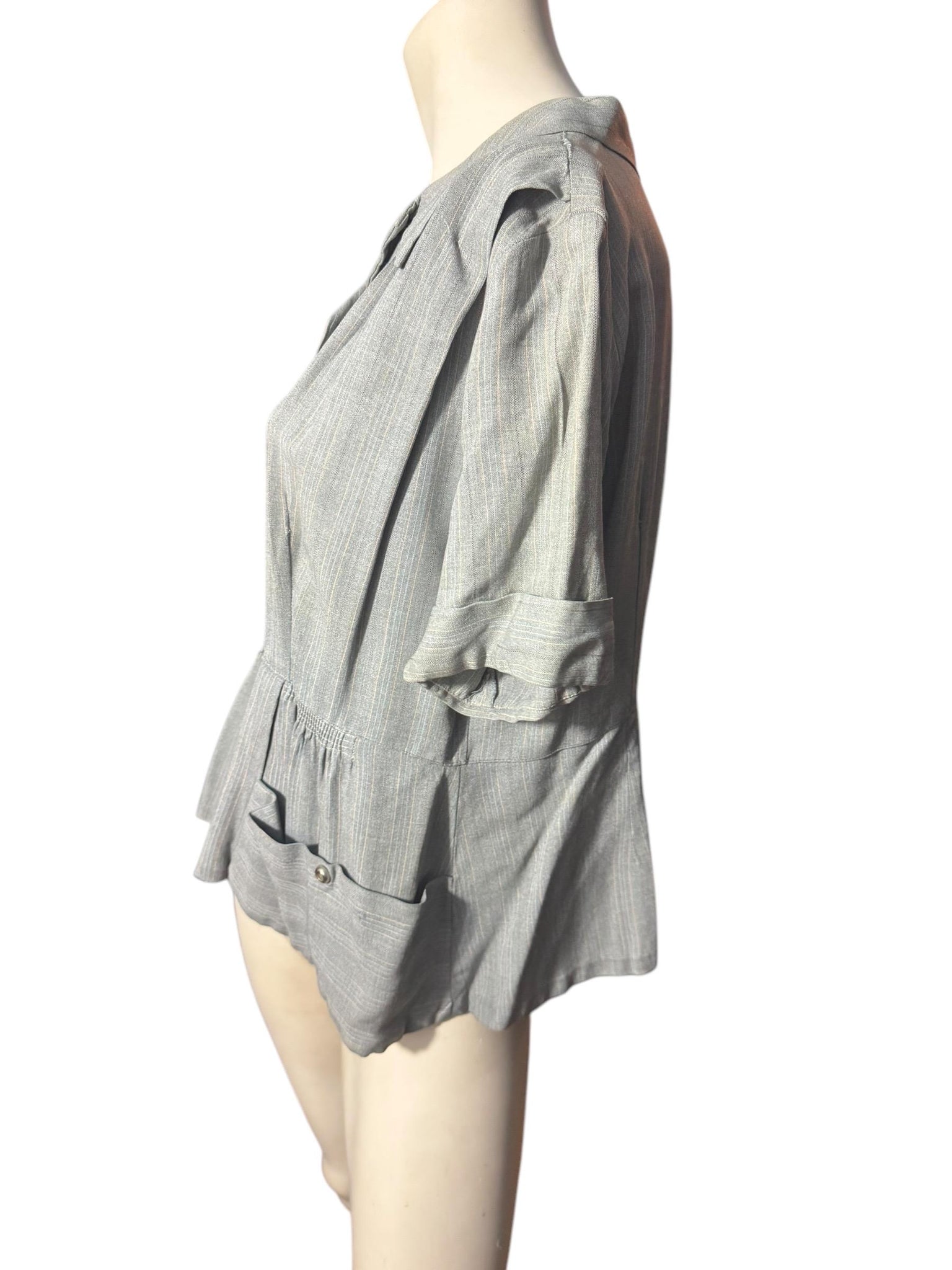 Vintage 40's gray Ladies shirt top XL