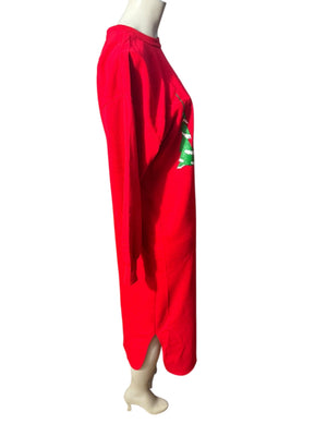 Vintage 80's Christmas beaver nightgown M