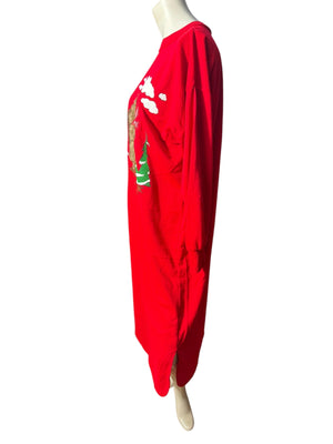 Vintage 80's Christmas beaver nightgown M