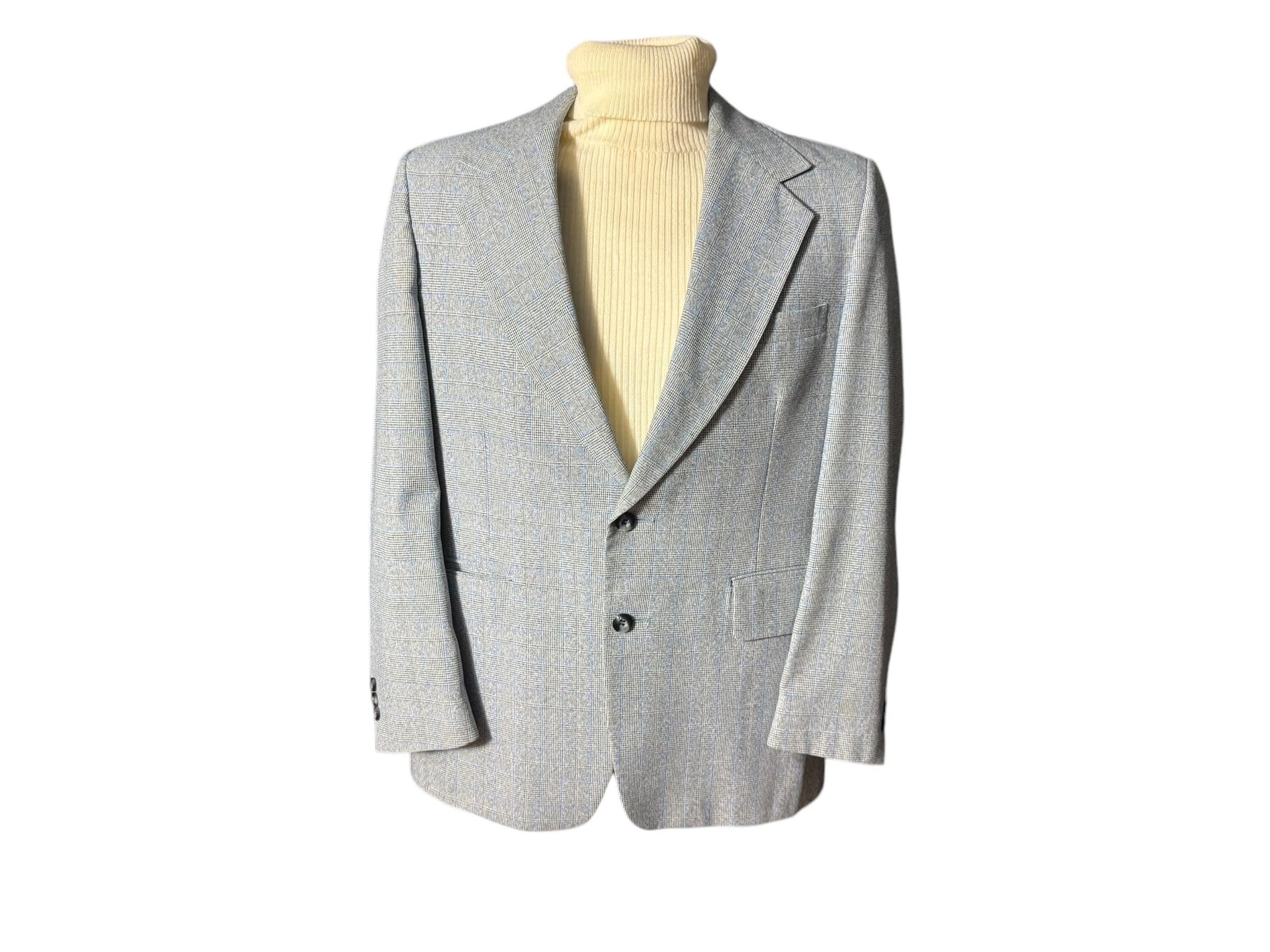 Vintage Palm Beach blue plaid suit jacket 44