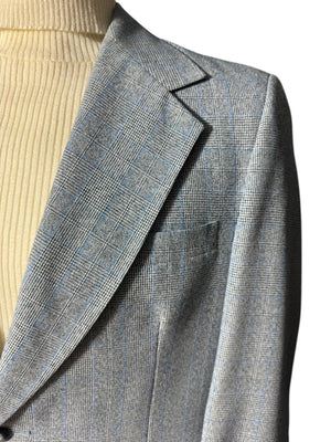 Vintage Palm Beach blue plaid suit jacket 44