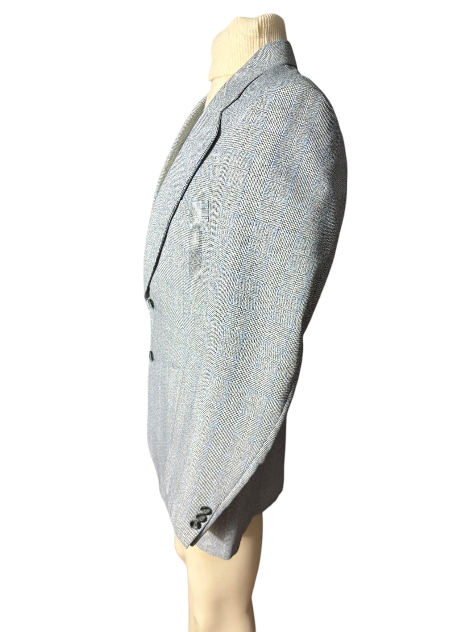 Vintage Palm Beach blue plaid suit jacket 44