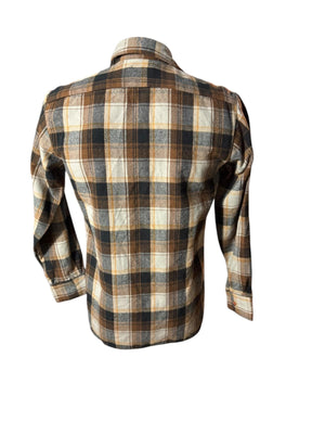 vintage 70's brown flannel shirt S Holmes
