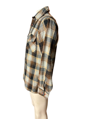 vintage 70's brown flannel shirt S Holmes